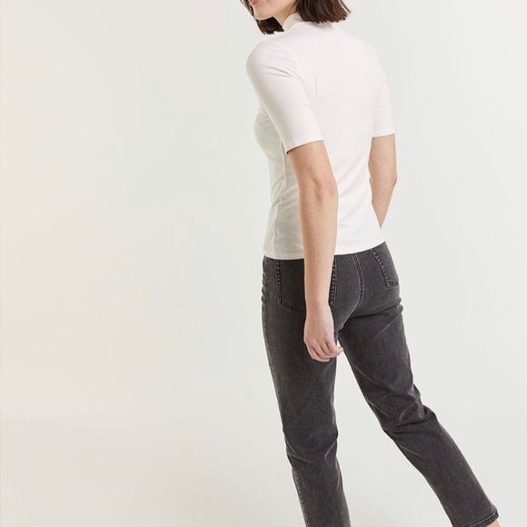 Cutout Ribbed Mock Neck Top - Picture 2 of 3